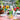 lego botanicals 40524 sunflowers191 piece set. shows the sunflowers and 2 other sold separately sets sitting in 3 vases, roses and tulips.