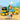 lego duplo 10931 truck and tracked excavator 20 piece set. shows the movement of the excavator and a minifigure driving the truck.