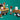 lego friends 42606 mobile bakery. shows the mobile bakery serving customers and the mascot of the bakery beside it.
