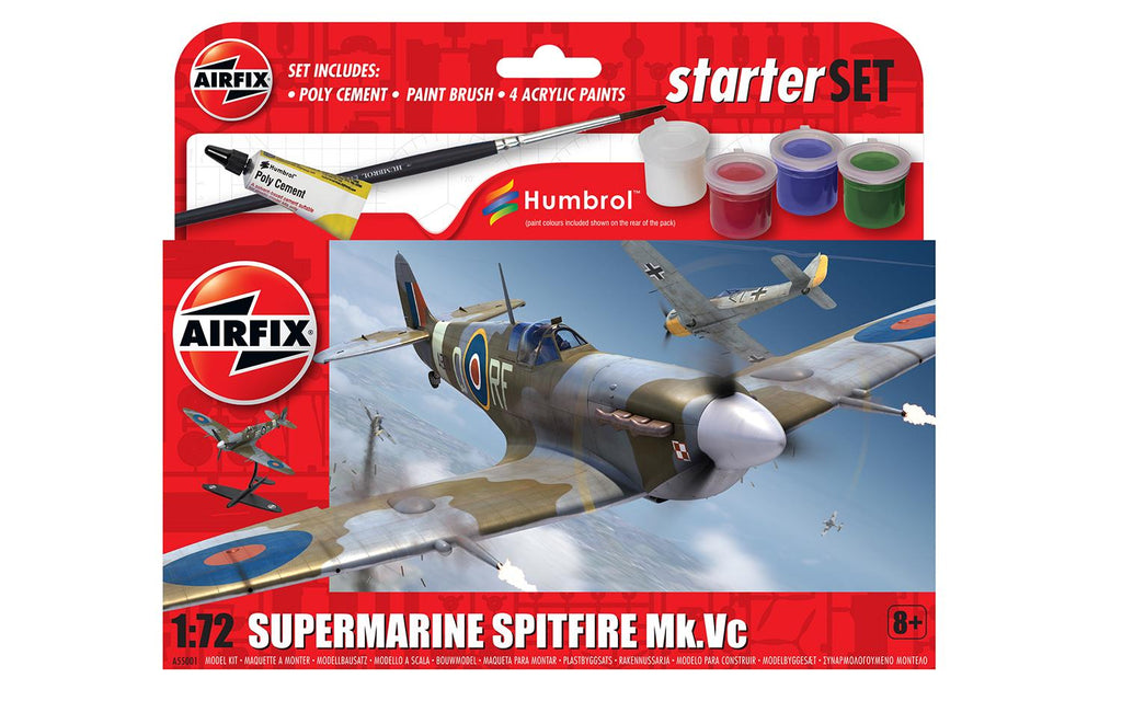 Airfix 1/72 Small Starter Set Supermarine Spitfire MkVc (A55001) - CuriousMinds.co.uk