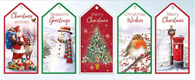 Traditional Christmas Luggage Tags (Pack of 40) - CuriousMinds.co.uk