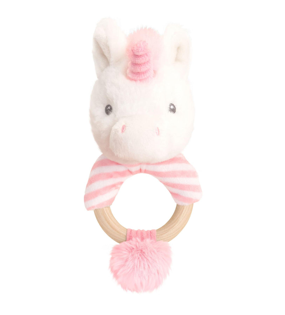 Keeleco Baby Twinkle Unicorn Ring Rattle 14cm - CuriousMinds.co.uk