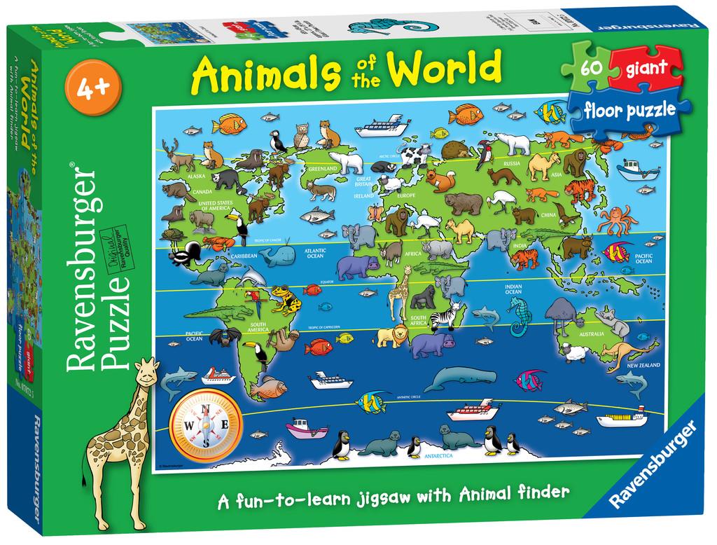 Ravensburger 07072 Animals of the World 60 piece floor puzzle - CuriousMinds.co.uk