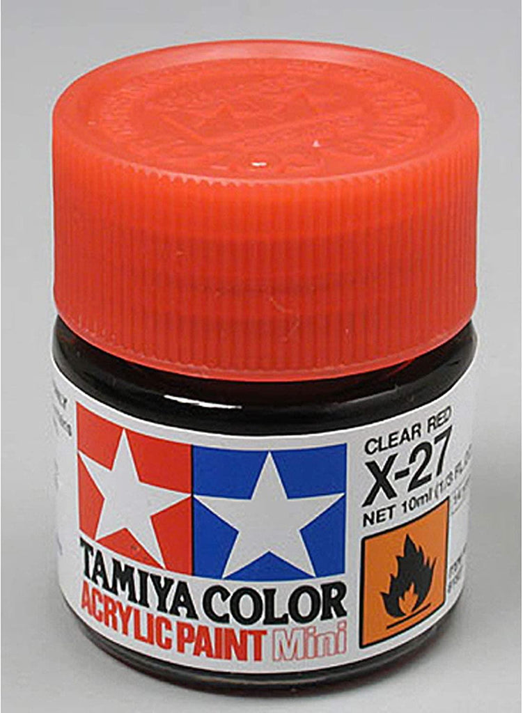 Tamiya Acrylic Mini X-27 Clear Red Gloss Paint - CuriousMinds.co.uk