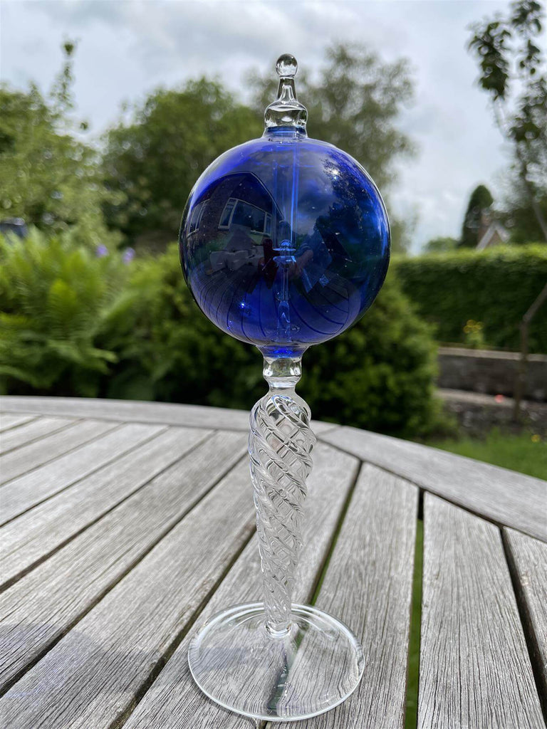 Curious Minds Crooke's Solar Radiometer, Tall Twisted Clear Stem, Blue Globe - CuriousMinds.co.uk