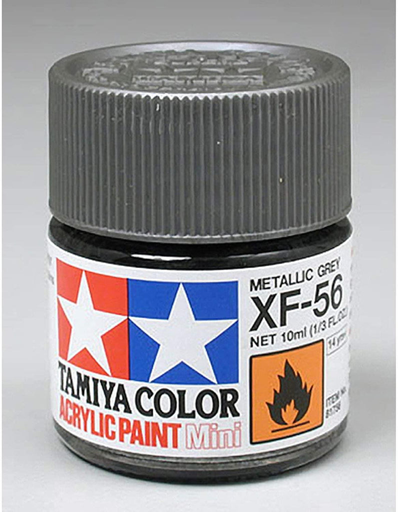 Tamiya Acrylic Mini XF-56 Flat Metallic Grey Paint - CuriousMinds.co.uk
