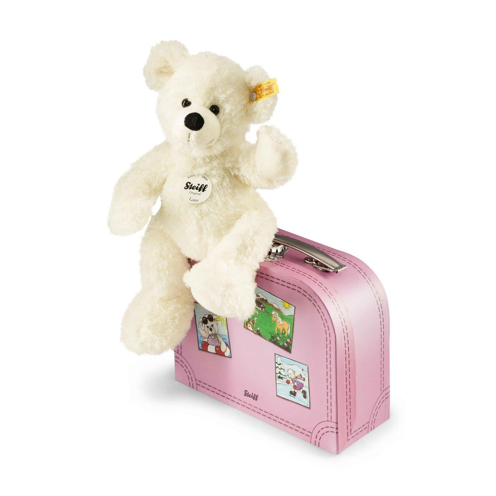 Steiff Lotte Teddy Bear in Suitcase - White - CuriousMinds.co.uk