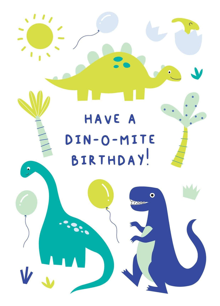 Have a Din-O-Mite Birthday! Birthday Card (105 x 148 mm) - CuriousMinds.co.uk