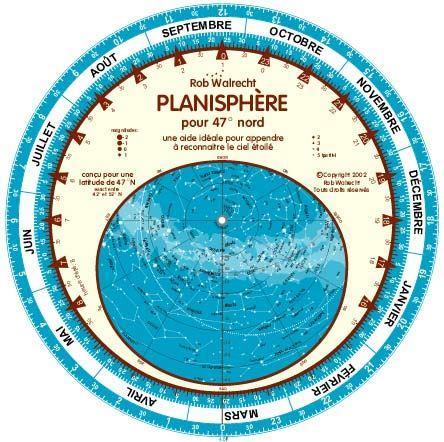 Rob Walrecht French Planisphere (Planisphère) for 47° Nord - CuriousMinds.co.uk