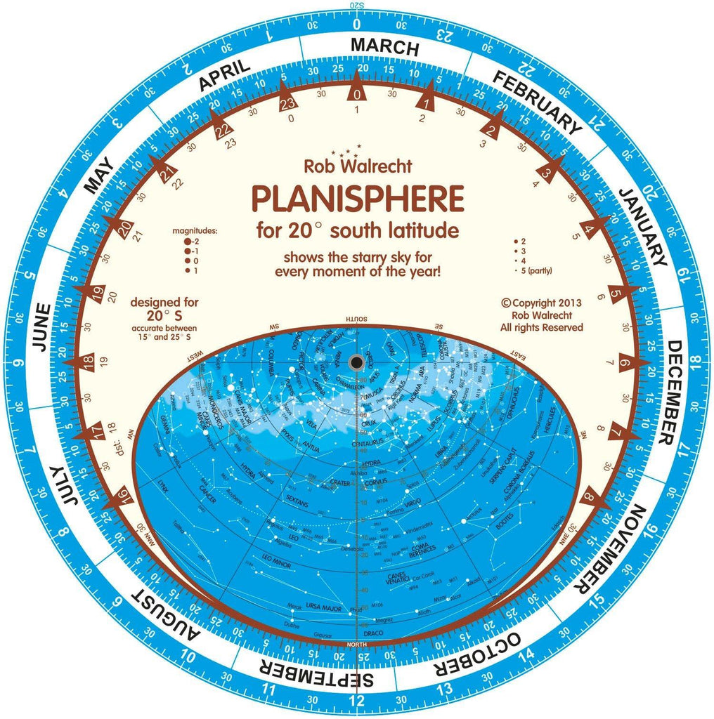 Rob Walrecht English Planisphere for 20° S - CuriousMinds.co.uk