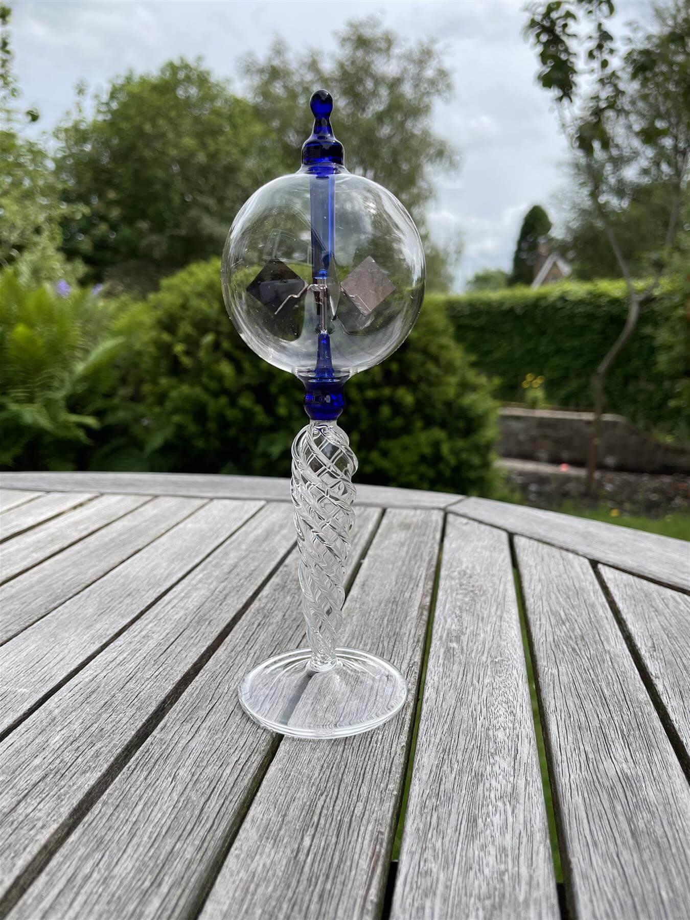 Crooke's Solar Radiometer, Tall Twisted Clear Stem, Clear Globe, Blue ...