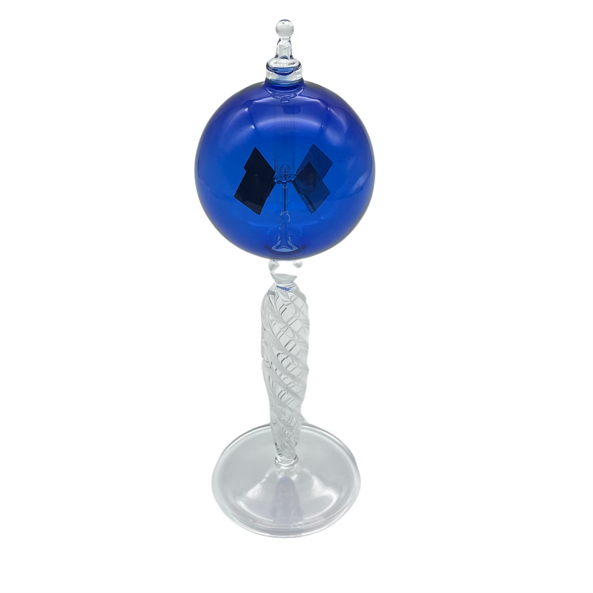 Curious Minds Crooke's Solar Radiometer, Tall Twisted Clear Stem, Blue