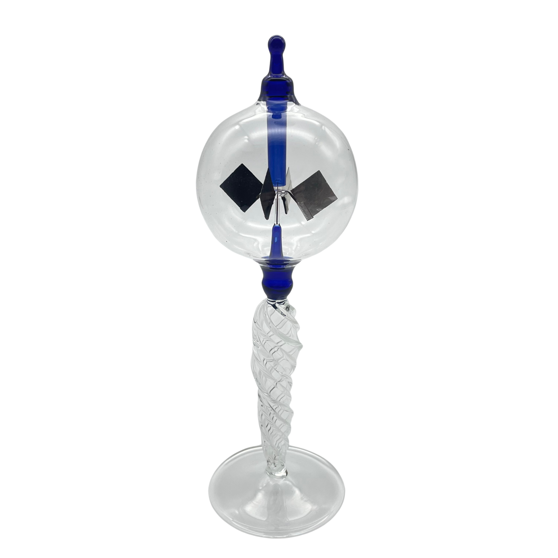Crooke's Solar Radiometer, Tall Twisted Clear Stem, Clear Globe, Blue ...