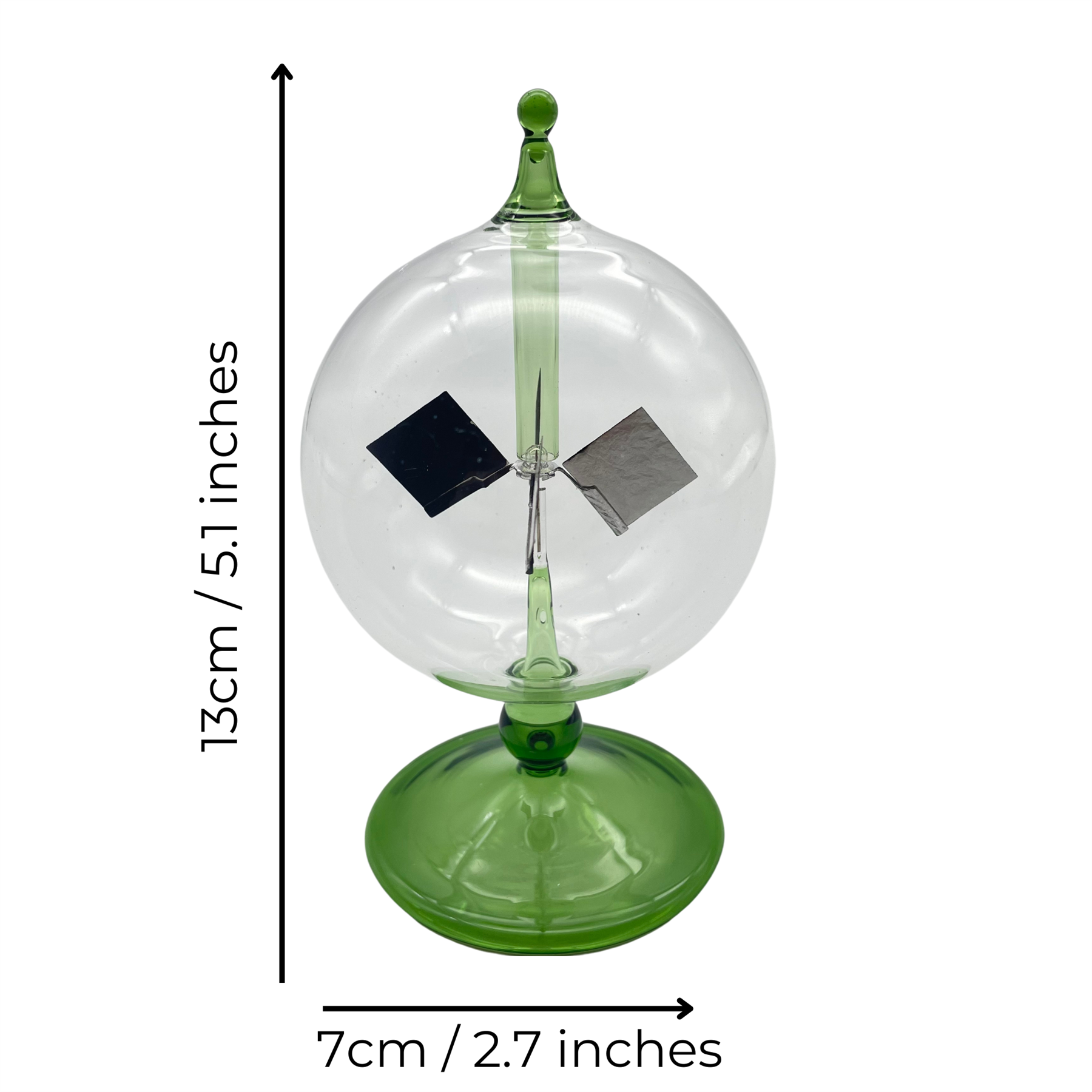 Solar Crooks Radiometer Crooke's Solar Radiometer, Short Green Stem, Clear Globe – Curious Minds