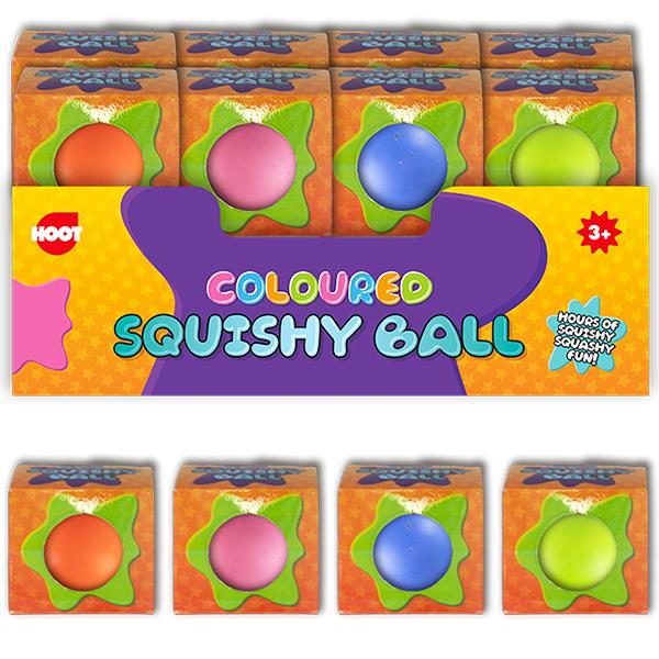 Hoot Coloured Squishy Fidget Ball Sensory Toy Assorted Colours