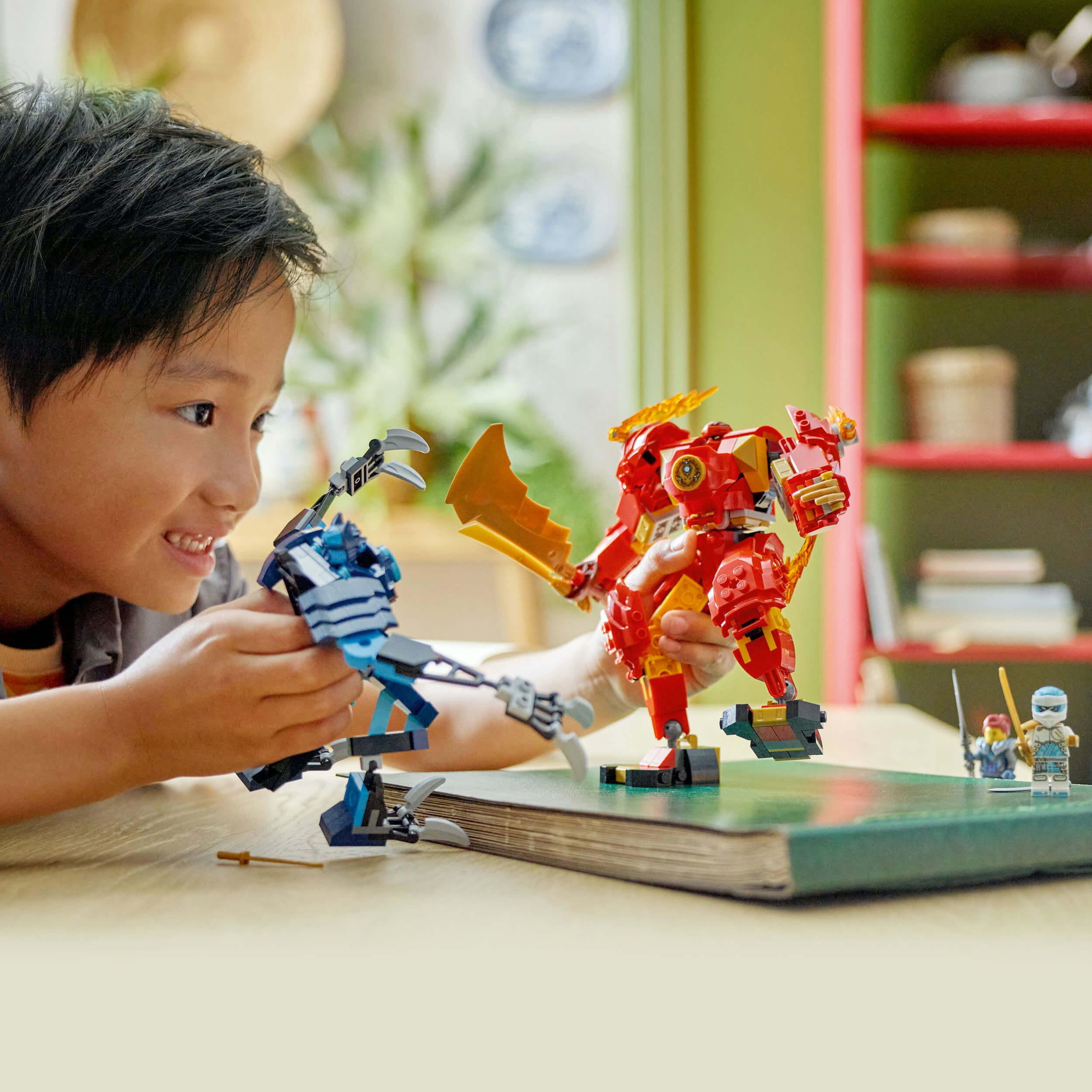 Lego Ninjago 71808 Kai's Elemental Fire Mech Playset for Ages 7 and Up ...