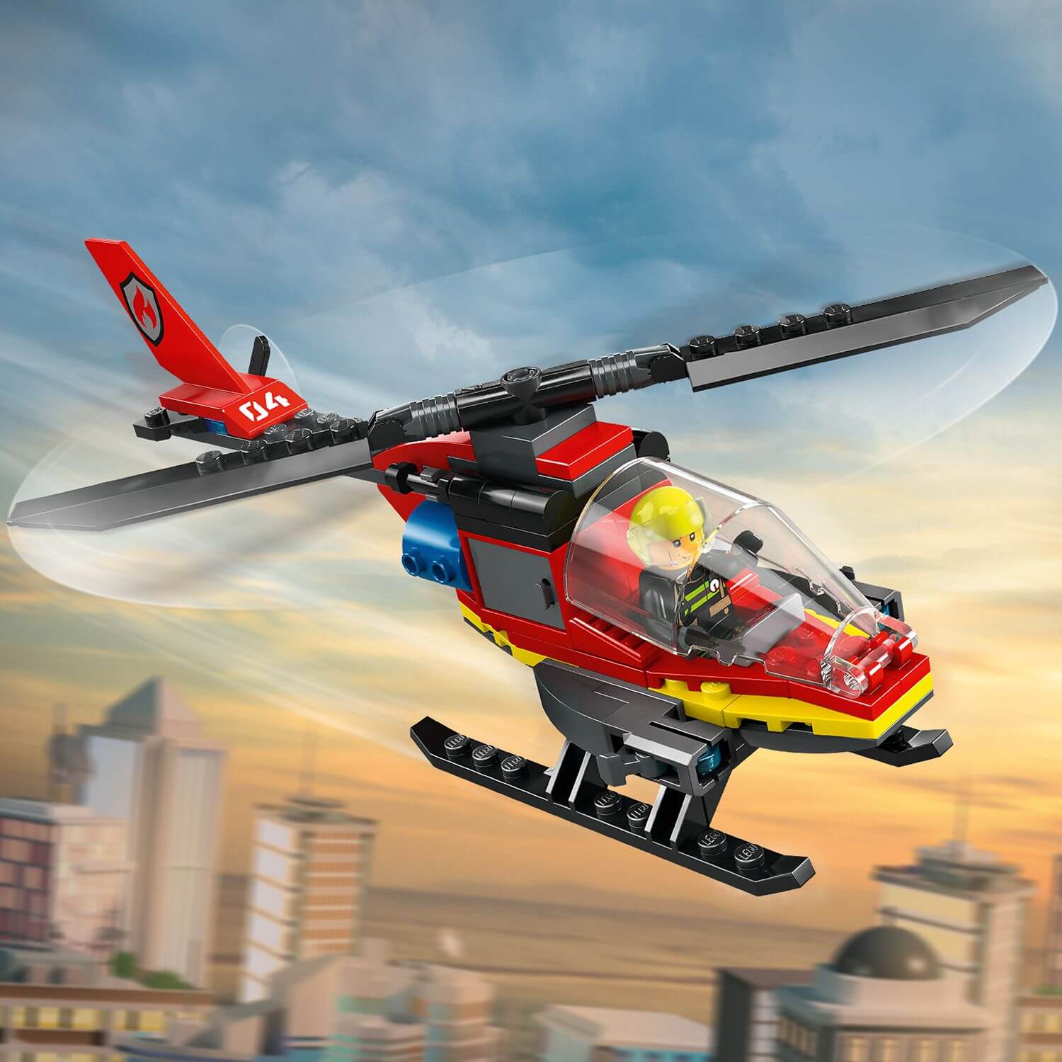 Lego Rescue Lego City 60411 Fire Rescue Helicopter Toy Playset for Ages 5 and Up ...