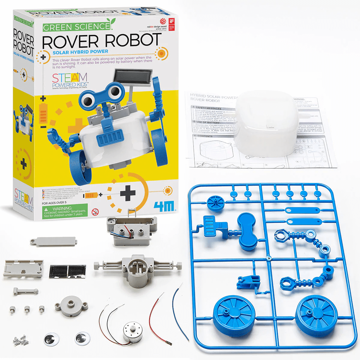 4M STEAM Powered Kids Green Science Rover Robot Kit for Ages 5 and Up ...