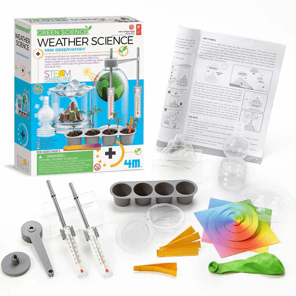 Weather Science Machine 4M KidzLabs STEAM Powered Kids Green Science Weather Science Kit for A ...