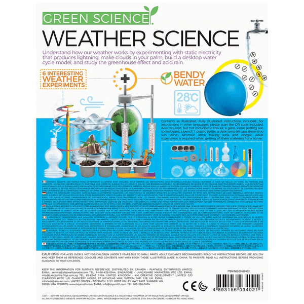 Weather Science Machine 4M KidzLabs STEAM Powered Kids Green Science Weather Science Kit for A ...