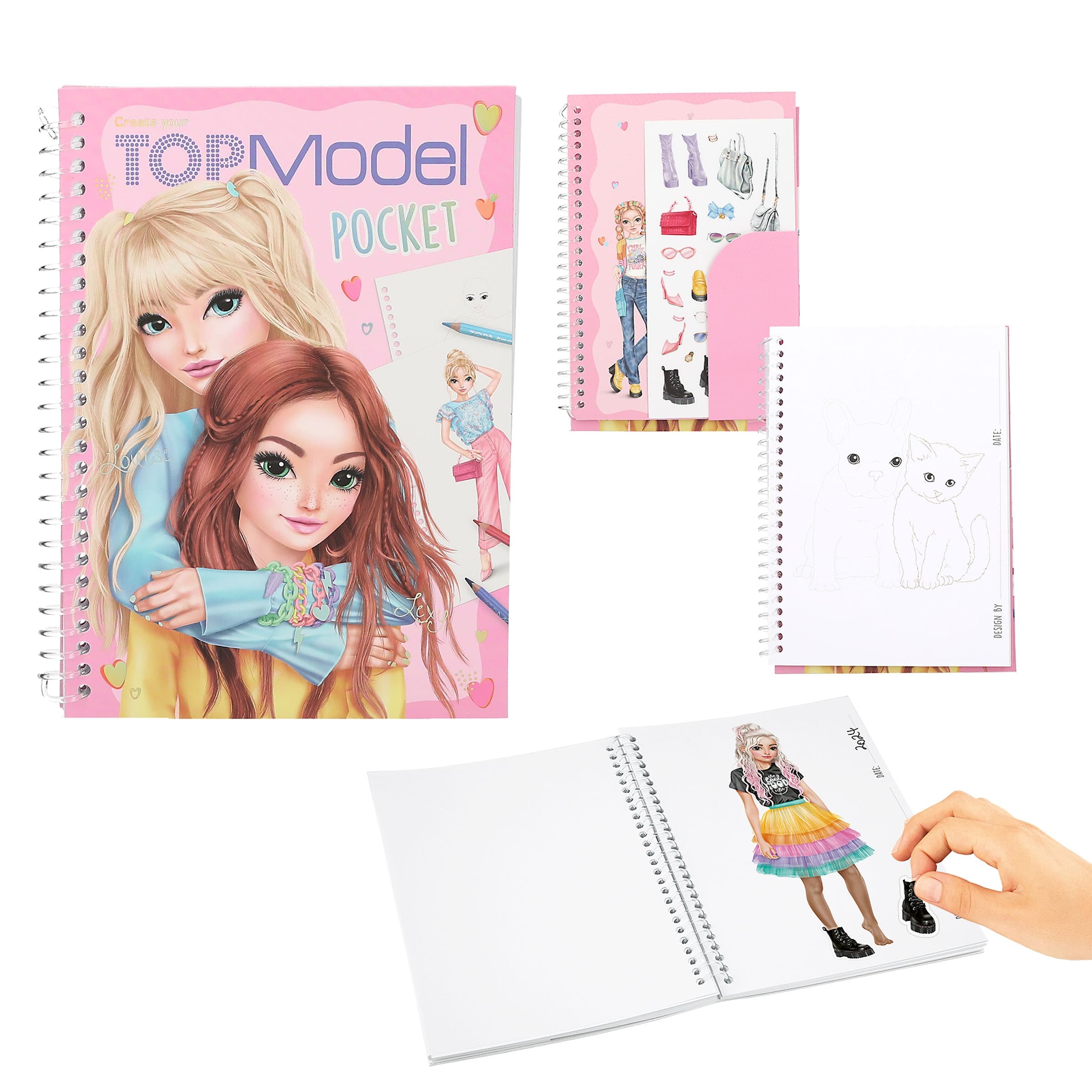 Model Sticker Book TOPModel Pocket Colouring Book with Sticker Sheet for Ages 4 and Up ...