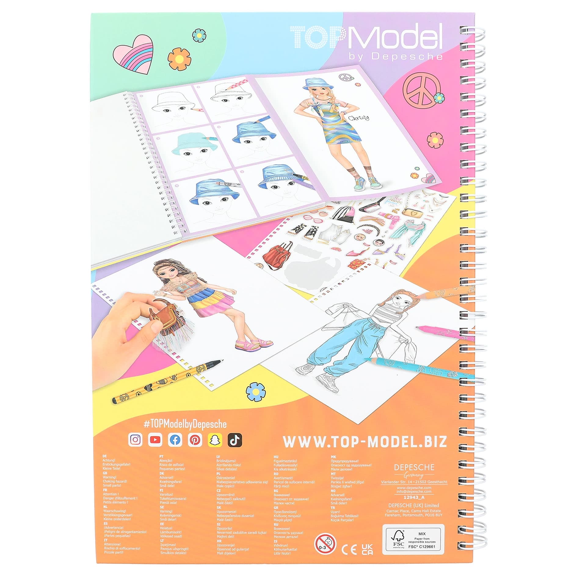Coloring Book Model TOPModel Colouring Book with 10 Pencils and 4 Gel Pens for Ages 6 & Up ...