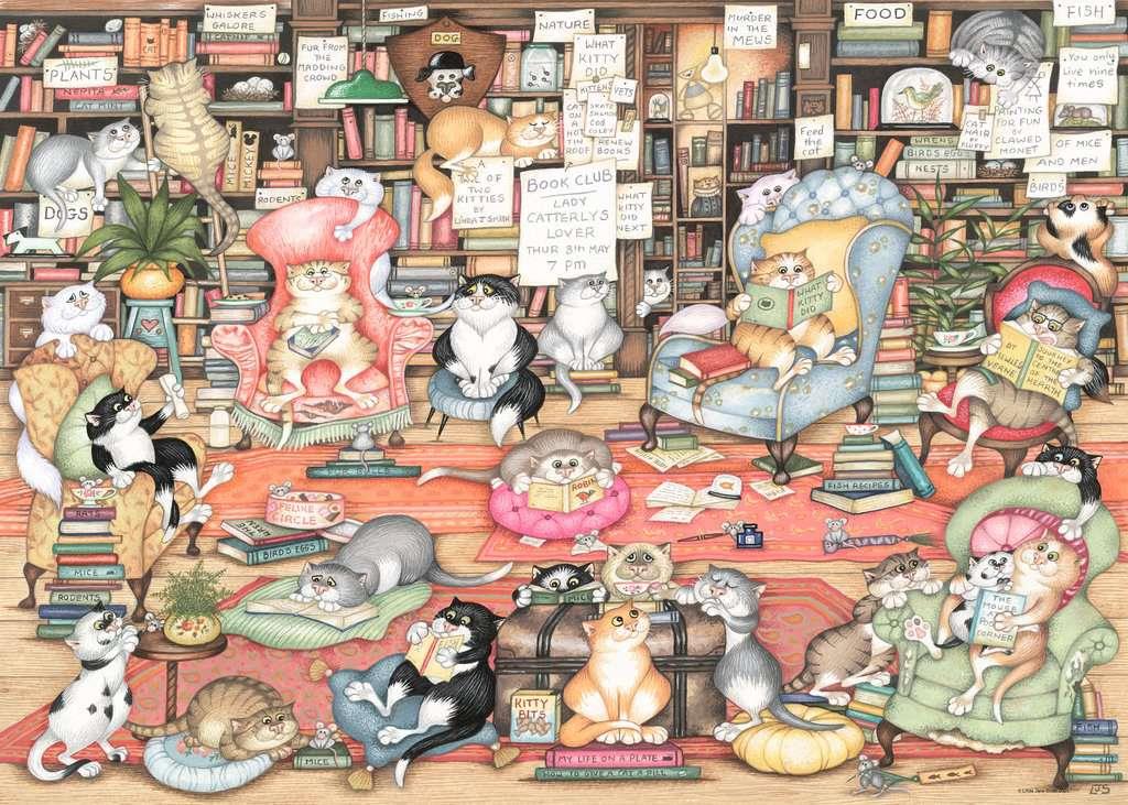 Ravensburger 16765 Crazy Cats Bingley's Bookclub 1000 Piece Jigsaw Puzzle - CuriousMinds.co.uk