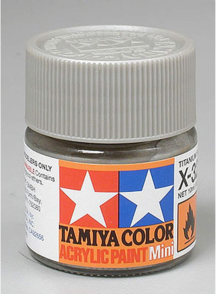 Tamiya Acrylic Mini X-32 Titanium Silver Gloss Paint - CuriousMinds.co.uk