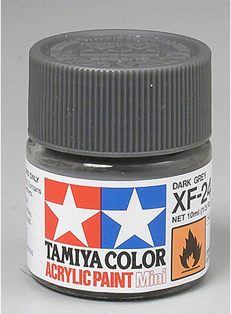 Tamiya Acrylic Mini XF-24 Flat Dark Grey Paint - CuriousMinds.co.uk