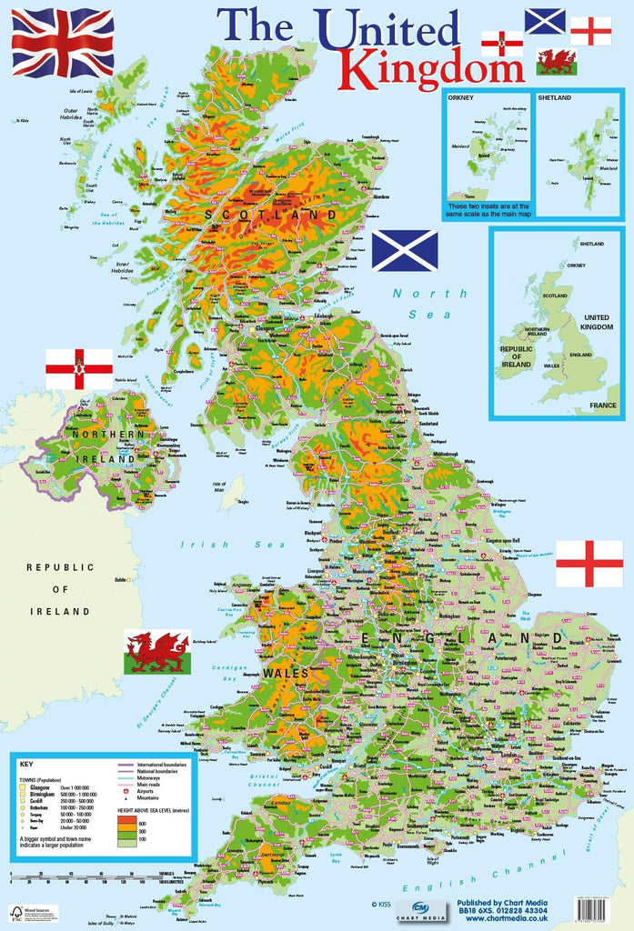 UK Map Wall Chart - CuriousMinds.co.uk