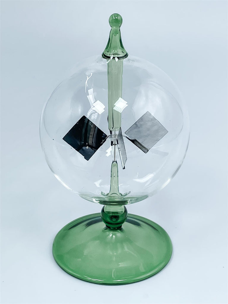 Curious Minds Crooke's Solar Radiometer, Short Green Stem, Clear Globe - CuriousMinds.co.uk