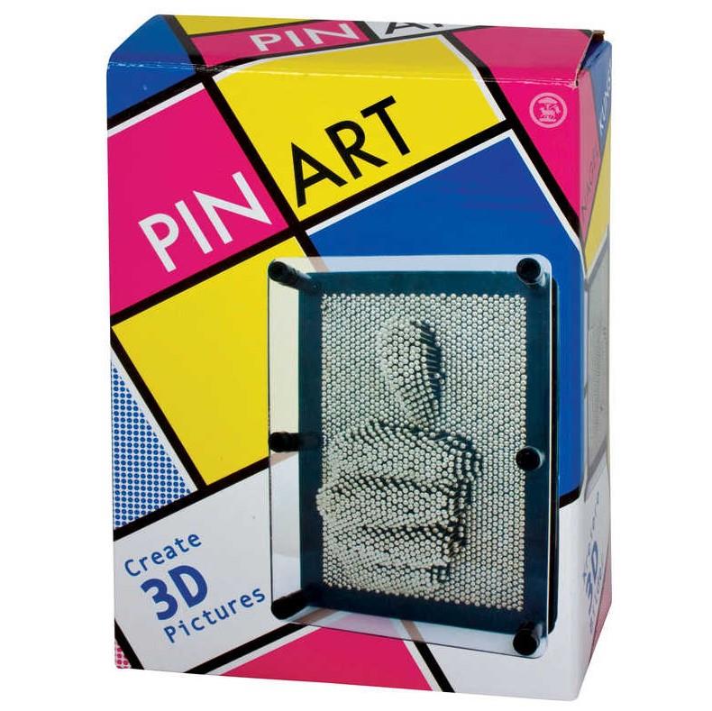 Relaxdays 3D Pin Art – Spijkerspel Met Gekleurde Pinnen, 13 X 18 Cm, Blauw, Retro Decoratie En Creatief Speelgoed