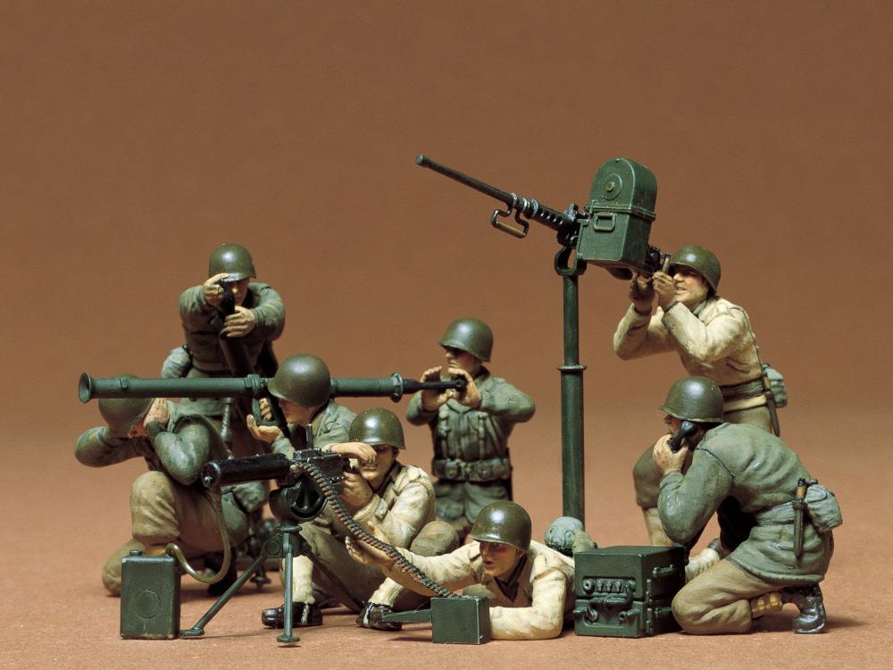 Tamiya Military Miniatures 1:35 U.S. Gun & Mortar Team Set (35086) - CuriousMinds.co.uk