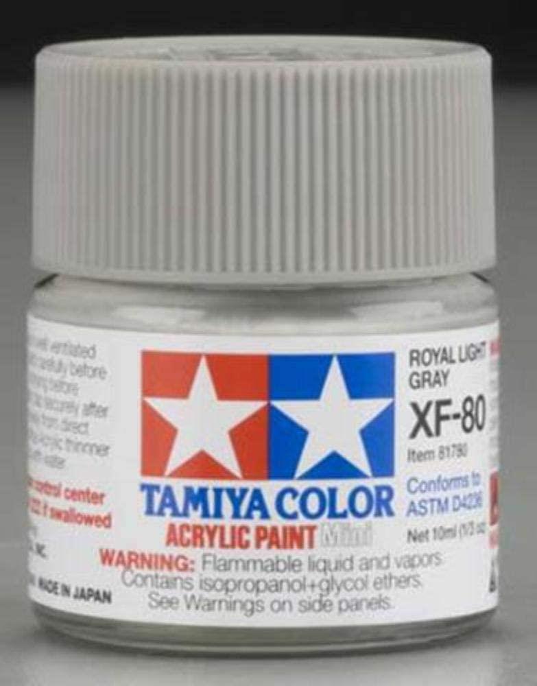 Tamiya Acrylic Mini XF-80 Flat Royal Light Grey Paint - CuriousMinds.co.uk