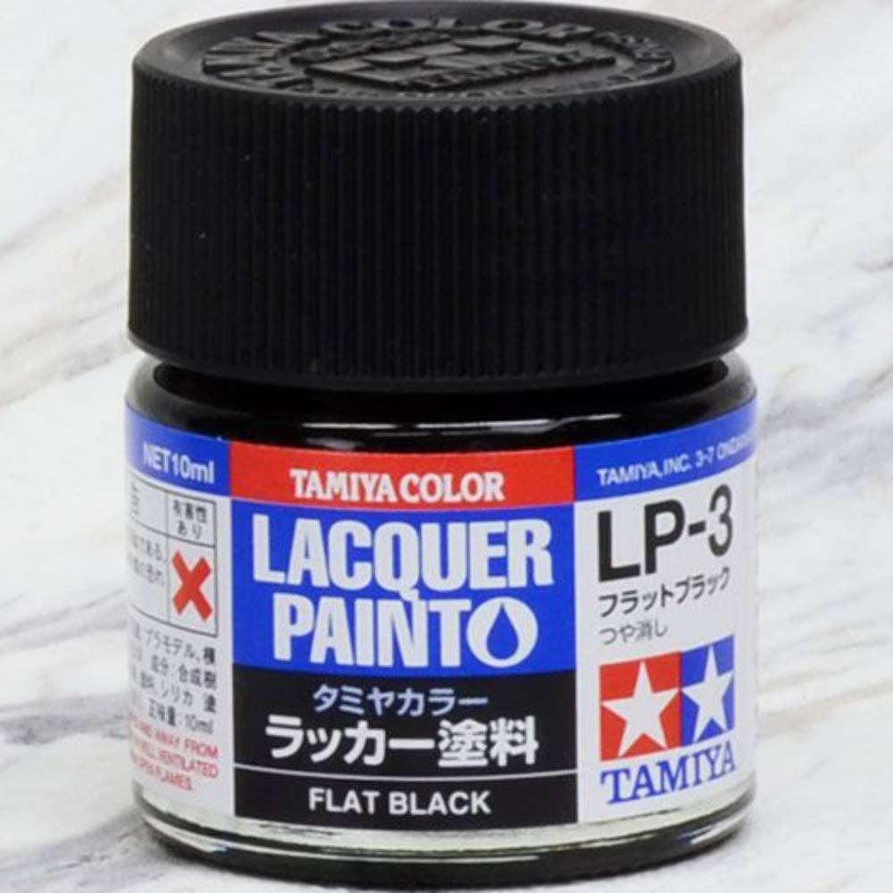 Tamiya LP-3 Flat Black Colour Lacquer Paint - CuriousMinds.co.uk