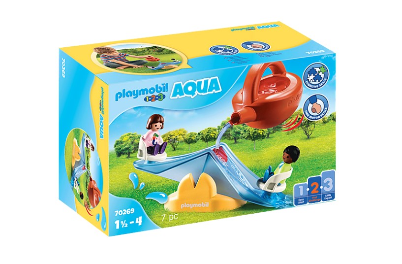 Playmobil 1.2.3 Aqua Water Seesaw with Watering Can - CuriousMinds.co.uk