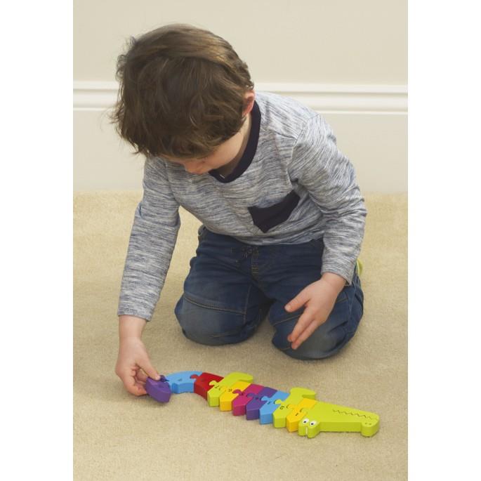 Orange Tree Toys Wooden Crocodile Learn Your Numbers Puzzle - CuriousMinds.co.uk