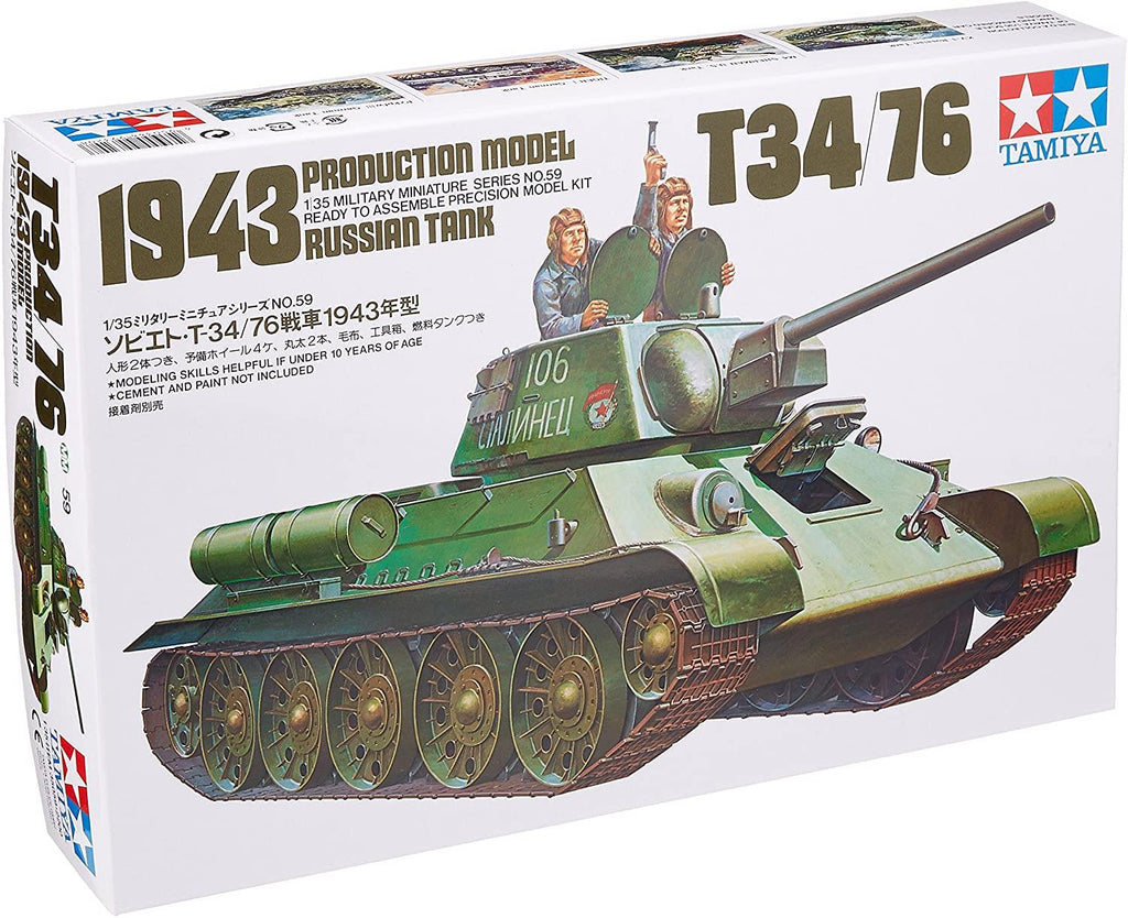 Tamiya 1:35 T34/76 1943 Russian Tank (35059) - CuriousMinds.co.uk