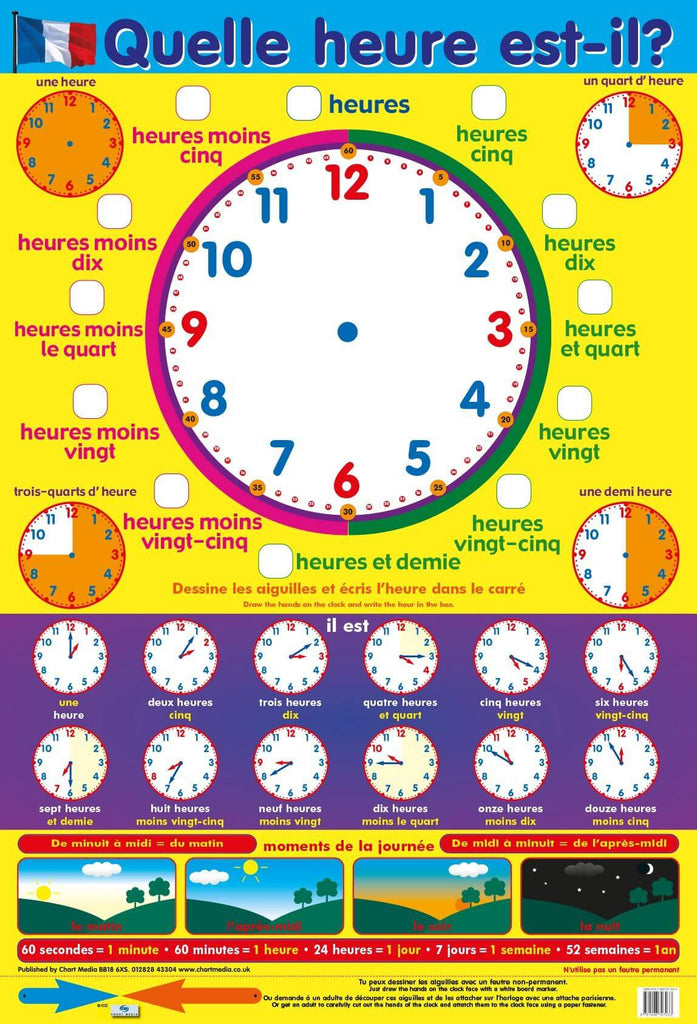 First French Time Wall Chart - CuriousMinds.co.uk