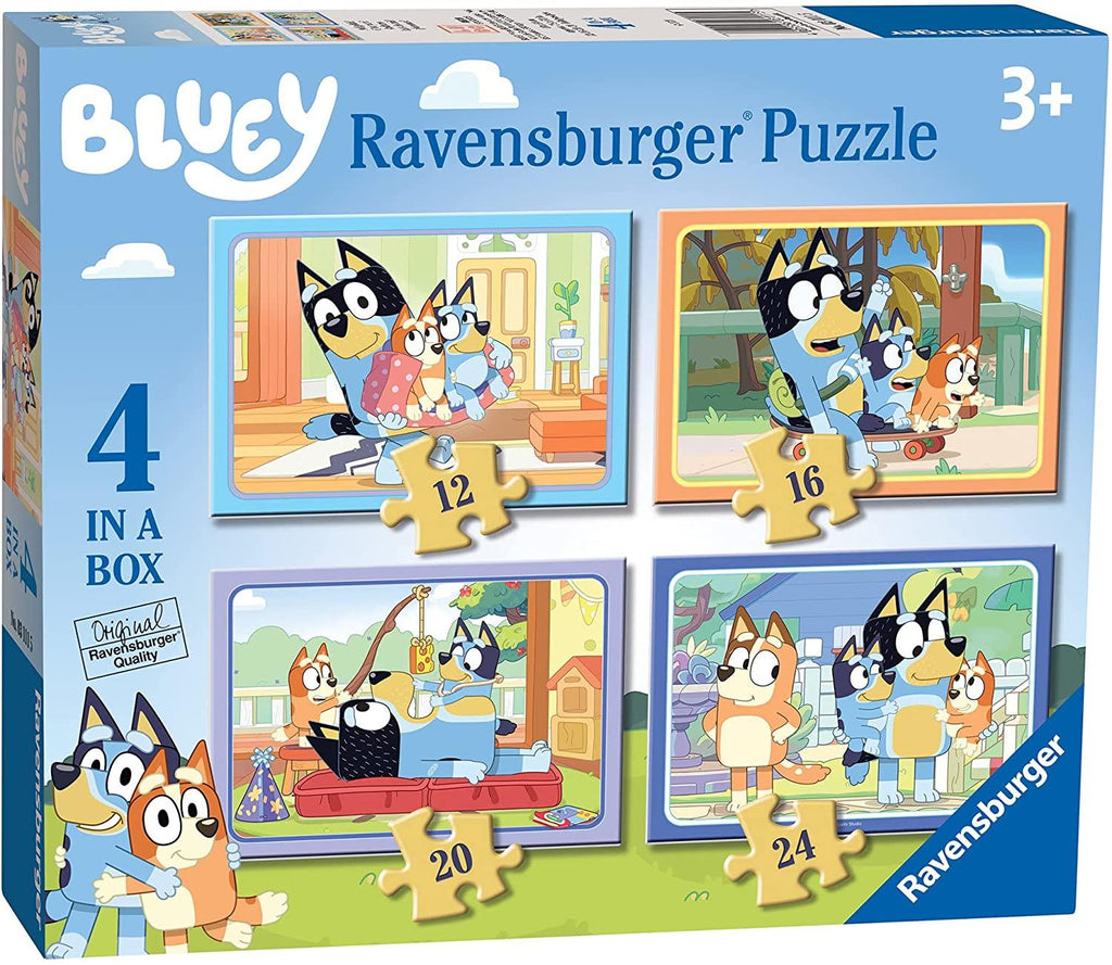 Ravensburger Bluey 4 in A Box Jigsaw Puzzle - CuriousMinds.co.uk