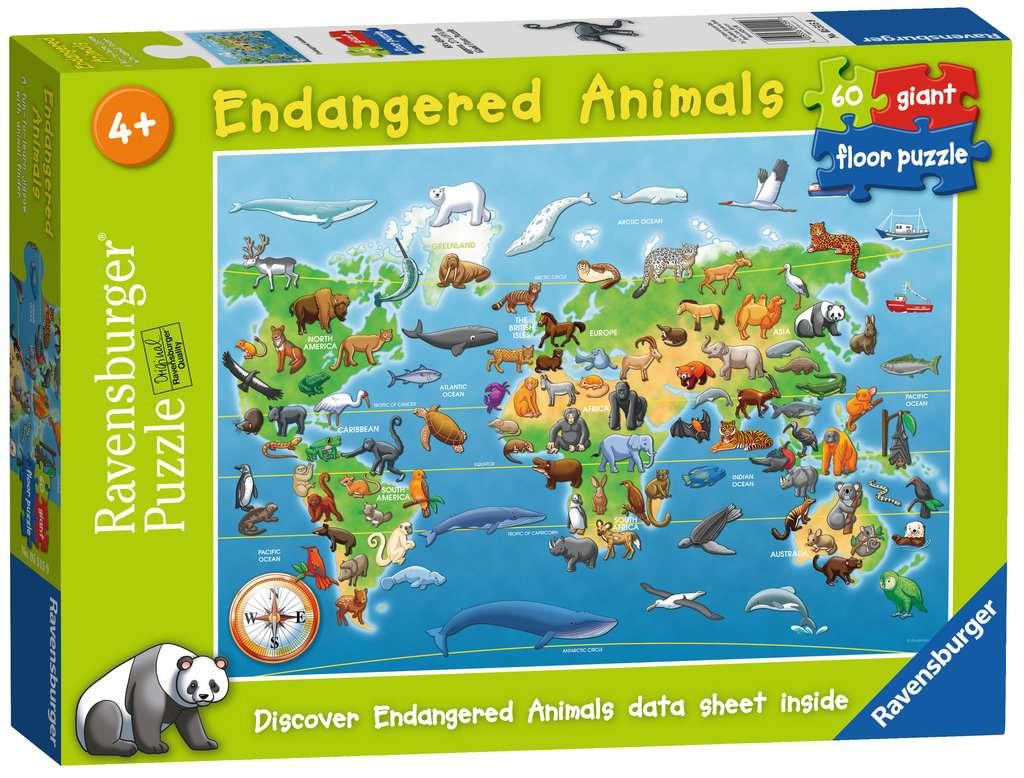 Ravensburger Endangered Animals 60 Piece Giant Floor Jigsaw Puzzle - CuriousMinds.co.uk