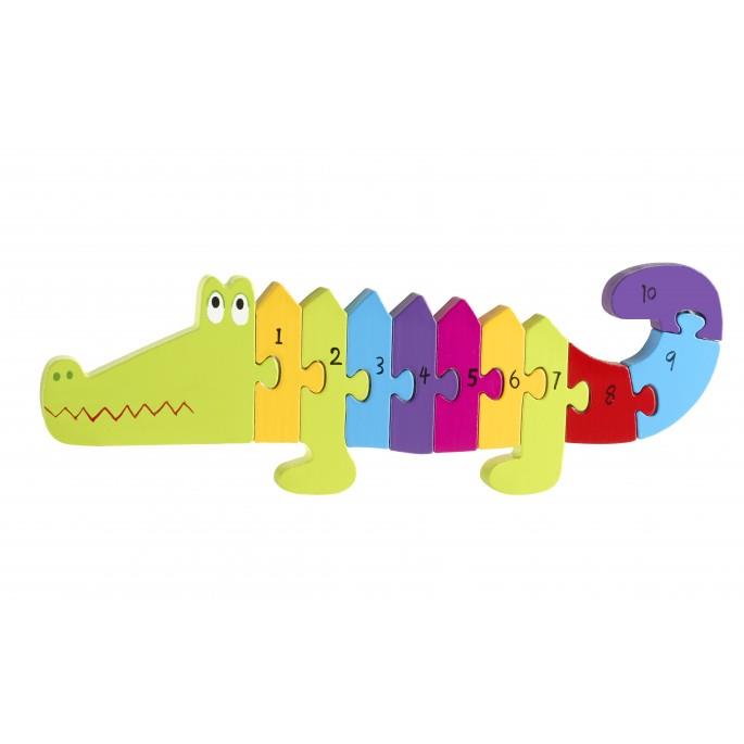 Orange Tree Toys Wooden Crocodile Learn Your Numbers Puzzle - CuriousMinds.co.uk