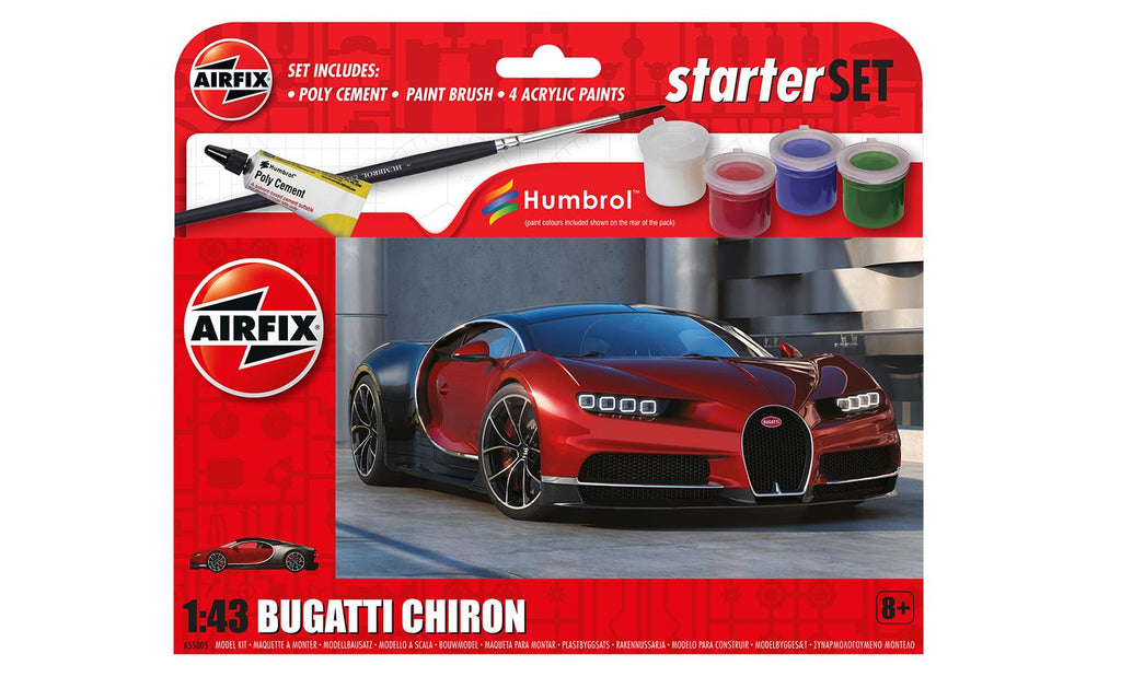 Airfix 1/43 Small Starter Set Bugatti Chiron (A55005) - CuriousMinds.co.uk