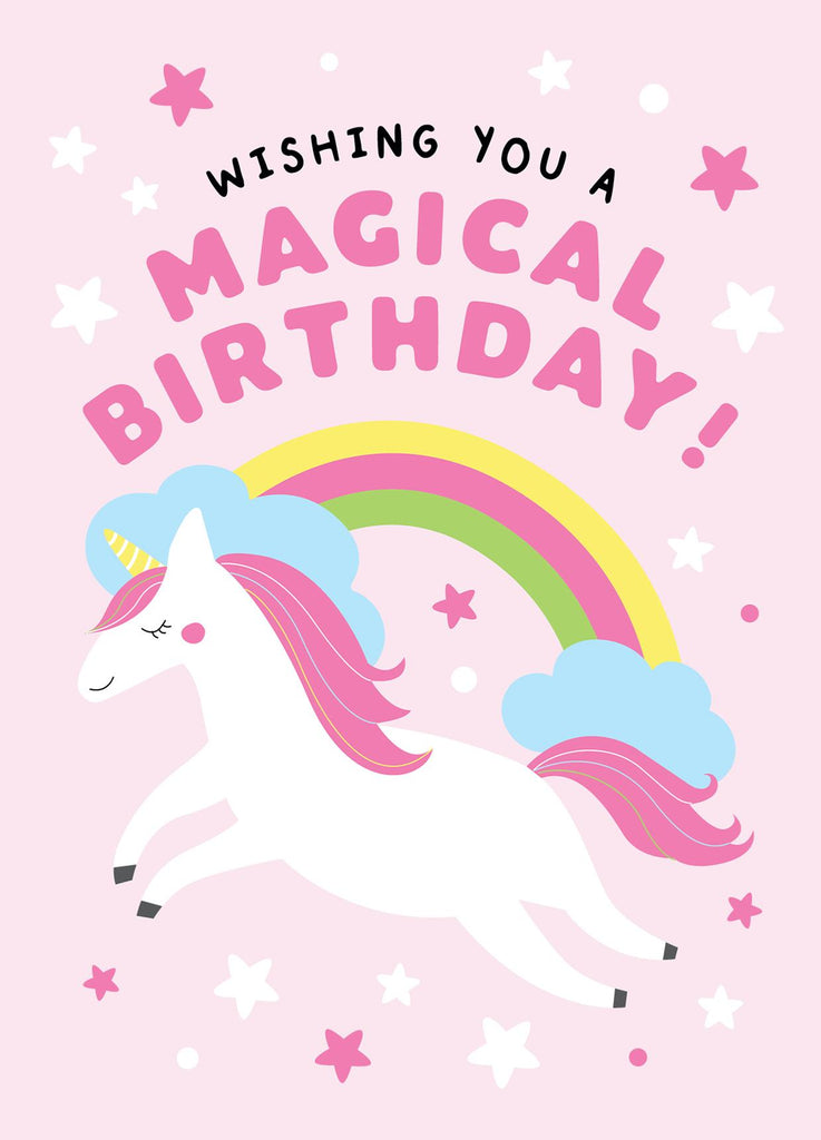 Wishing You A Magical Birthday Unicorn Card (300gsm, FSC) - CuriousMinds.co.uk