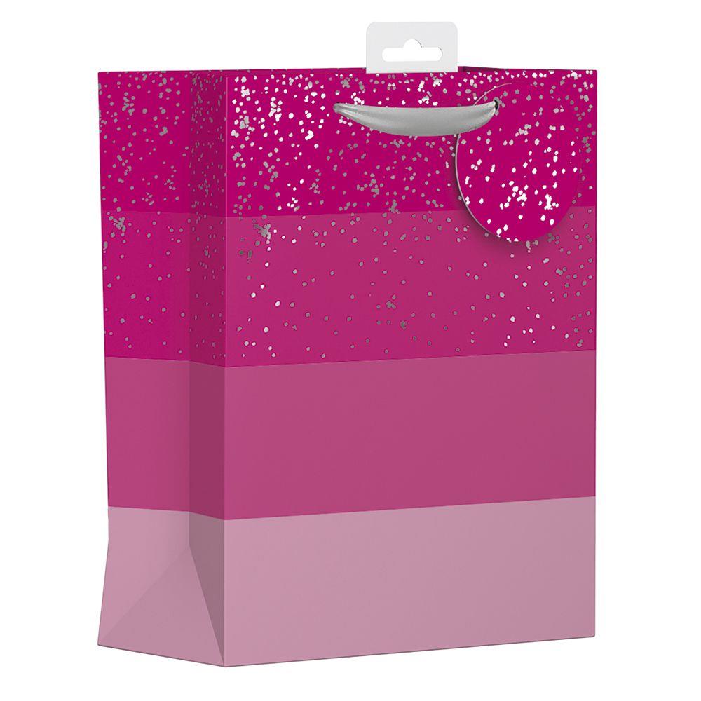 Gift Bag Medium - Pink Stripes (W215 x H265 x D100 mm) - CuriousMinds.co.uk