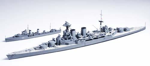 Tamiya 1/700 HMS Hood & E Class Destroyer (31806) - CuriousMinds.co.uk
