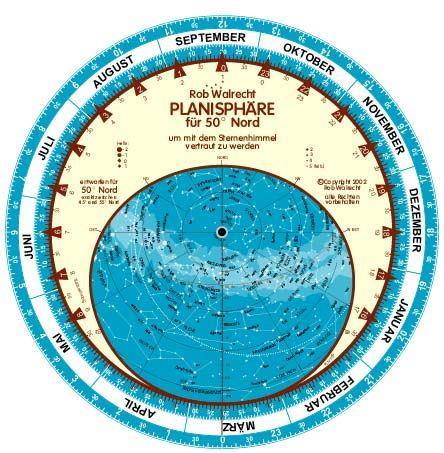 Rob Walrecht German Planisphere (Planisphäre) for 50° Nord - CuriousMinds.co.uk