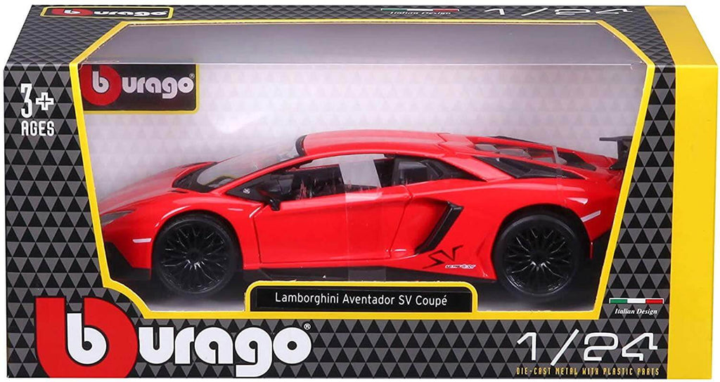 Bburago 1/24 Lamborghini Aventador SV Coupé Die-Cast Metal Model With Plastic Parts - CuriousMinds.co.uk