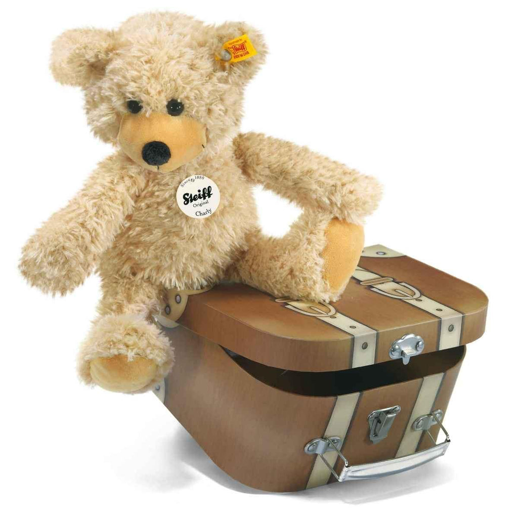 Steiff Charly Bear in Suitcase - Beige - CuriousMinds.co.uk