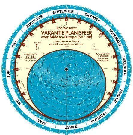 Dutch 'Holiday' Planisphere for 50° N - CuriousMinds.co.uk